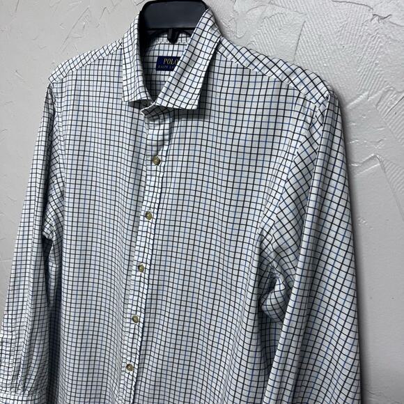 Polo Ralph Lauren Shirt men’s size XL 
long sleeve, button up 
white/blue check - Picture 3 of 6